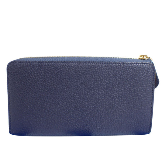 LOUIS VUITTON ルイヴィトン 長財布 ポルトフォイユ・コメット M68582 ブルーマリーヌ トリヨンレザー レディース L字ファスナー ゴールド金具 美品