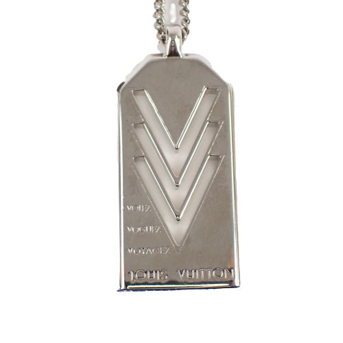 LOUIS VUITTON ルイヴィトン ペンダント ネックレス VVV M00050 シルバー メタル メンズ トリプルV 美品