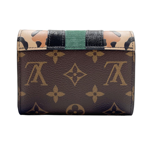 LOUIS VUITTON ルイヴィトン 三つ折り財布 ポルトフォイユ ヴィクトリーヌ M63075 ブラウン系 PVC レザー レディース シルバー金具 2018年秋冬コレクション 限定品 パッチワーク 希少 新古未使用展示品