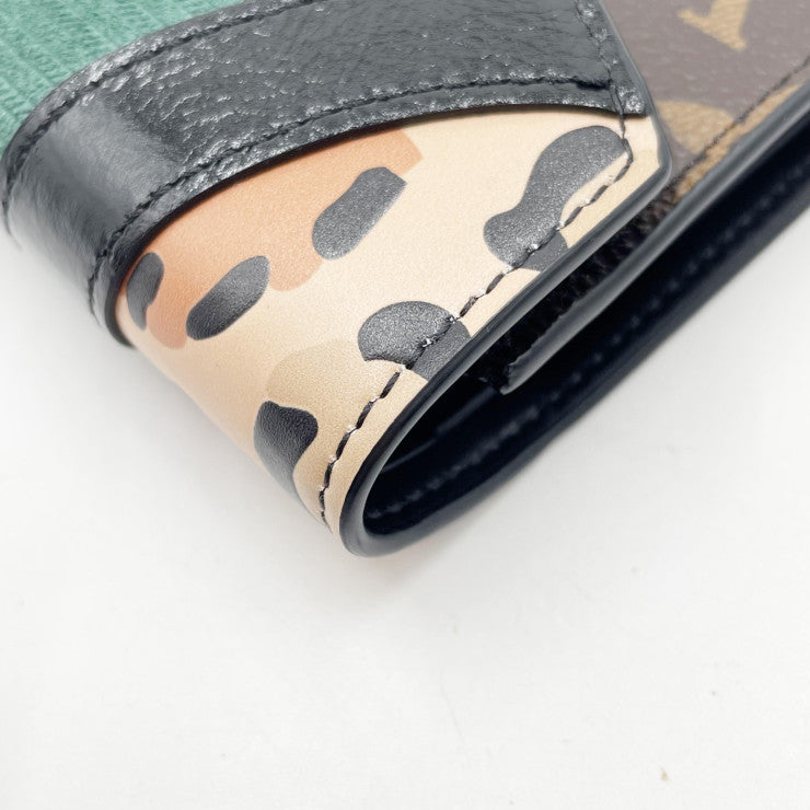 LOUIS VUITTON ルイヴィトン 三つ折り財布 ポルトフォイユ ヴィクトリーヌ M63075 ブラウン系 PVC レザー レディース シルバー金具 2018年秋冬コレクション 限定品 パッチワーク 希少 新古未使用展示品