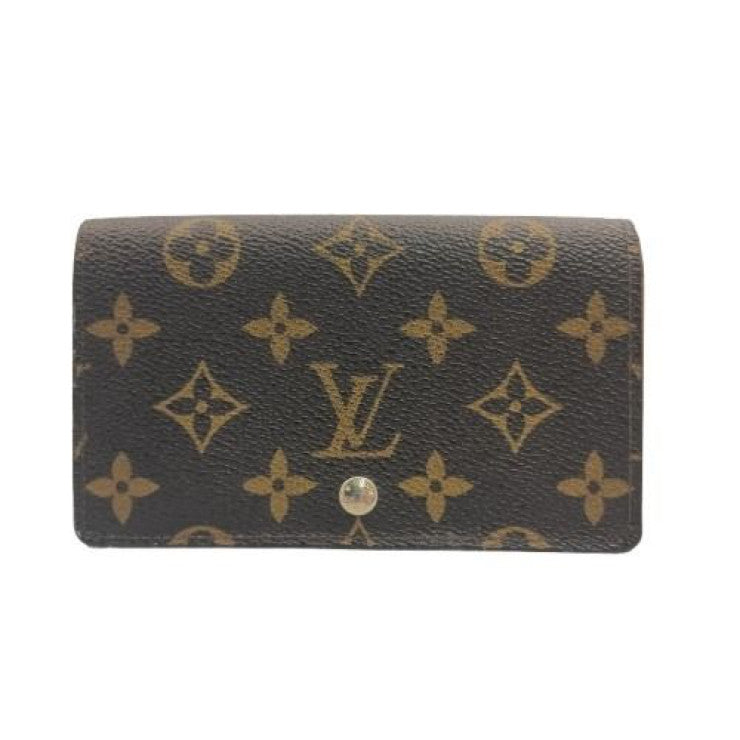 LOUIS VUITTON ルイヴィトン 二つ折り財布 モノグラム ポルトフォイユ トレゾール M61736 ブラウン系 PVC レザー レディース