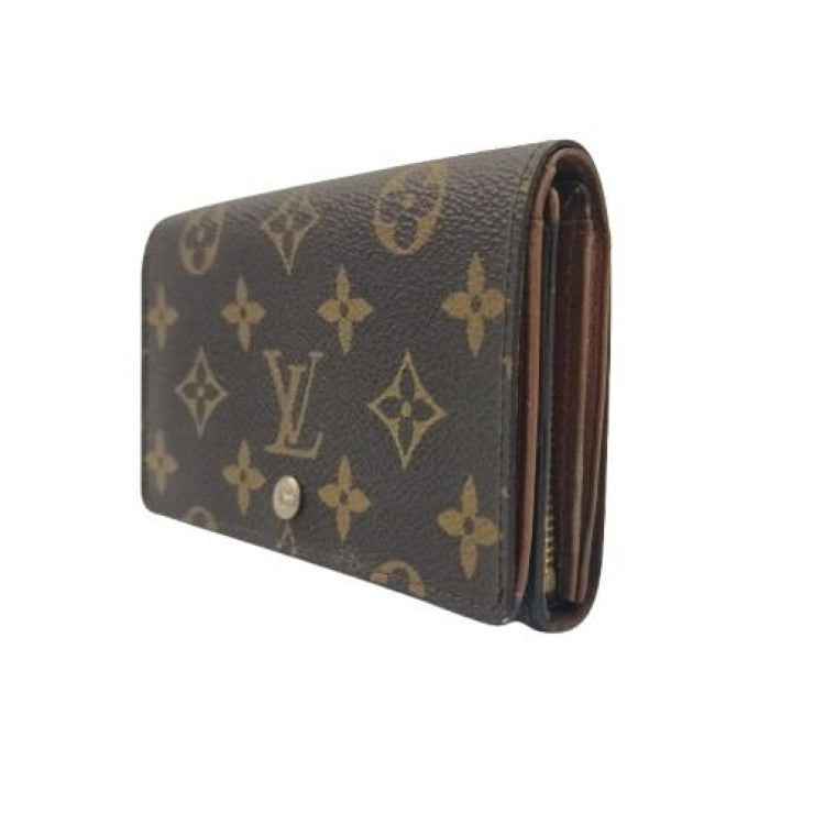LOUIS VUITTON ルイヴィトン 二つ折り財布 モノグラム ポルトフォイユ トレゾール M61736 ブラウン系 PVC レザー レディース