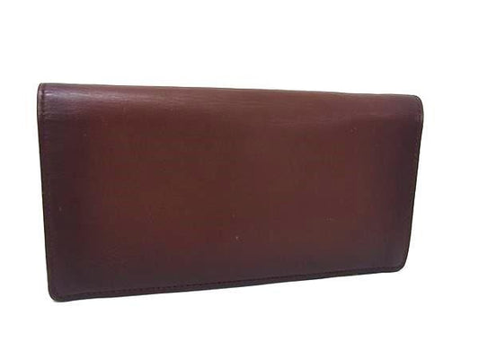 LOUIS VUITTON ルイヴィトン 長財布 ポルトフォイユ ブラザ M61195 アカジュー(ブラウン系) キュイール オンブレ メンズ 二つ折り 美品