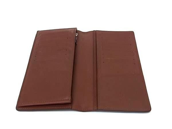 LOUIS VUITTON ルイヴィトン 長財布 ポルトフォイユ ブラザ M61195 アカジュー(ブラウン系) キュイール オンブレ メンズ 二つ折り 美品
