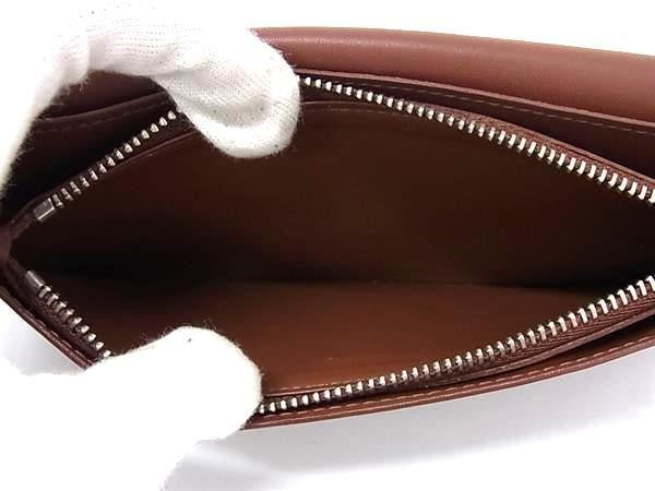 LOUIS VUITTON ルイヴィトン 長財布 ポルトフォイユ ブラザ M61195 アカジュー(ブラウン系) キュイール オンブレ メンズ 二つ折り 美品