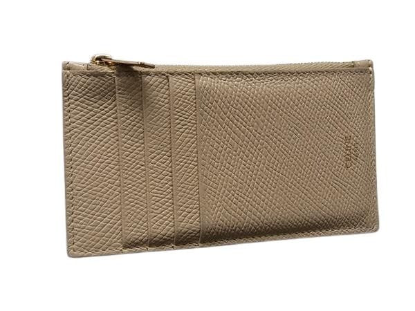CELINE セリーヌ コインケース フラグメントケース 10B683 ベージュ系 レザー ユニセックス カードケース ゴールド金具 美品