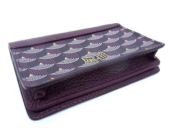 FAURE LE PAGE フォレルパージュ カードケース エカイユ ボルドー系×イエロー系 PVC レザー ユニセックス 超美品