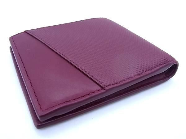 BOTTEGA VENETA ボッテガヴェネタ 二つ折り財布 マルコポーロ 575869 ボルドー系 レザー メンズ 超美品