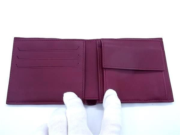 BOTTEGA VENETA ボッテガヴェネタ 二つ折り財布 マルコポーロ 575869 ボルドー系 レザー メンズ 超美品