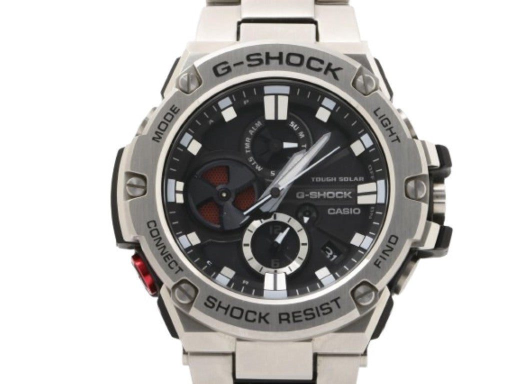 CASIO カシオ 腕時計 G-SHOCK G-STEEL GST-B100 Series GST-B100D-1AJF ブラック シルバー系 樹脂／ステンレススチール メンズ アナログ 美品