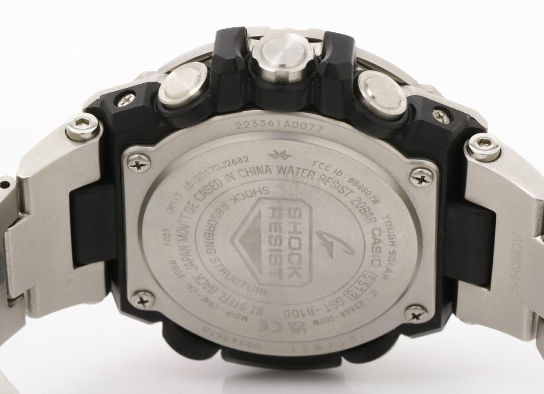 CASIO カシオ 腕時計 G-SHOCK G-STEEL GST-B100 Series GST-B100D-1AJF ブラック シルバー系 樹脂／ステンレススチール メンズ アナログ 美品