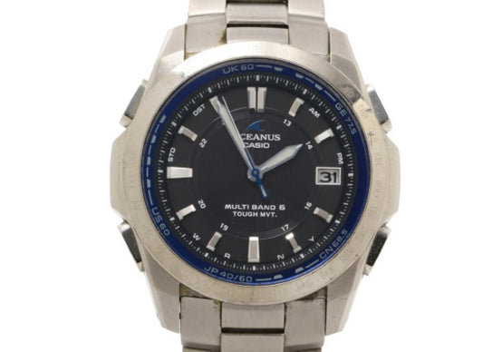 CASIO カシオ 腕時計 OCEANUS オシアナス OCW-T100 ブラック シルバー系 チタニウム メンズ アナログ 美品
