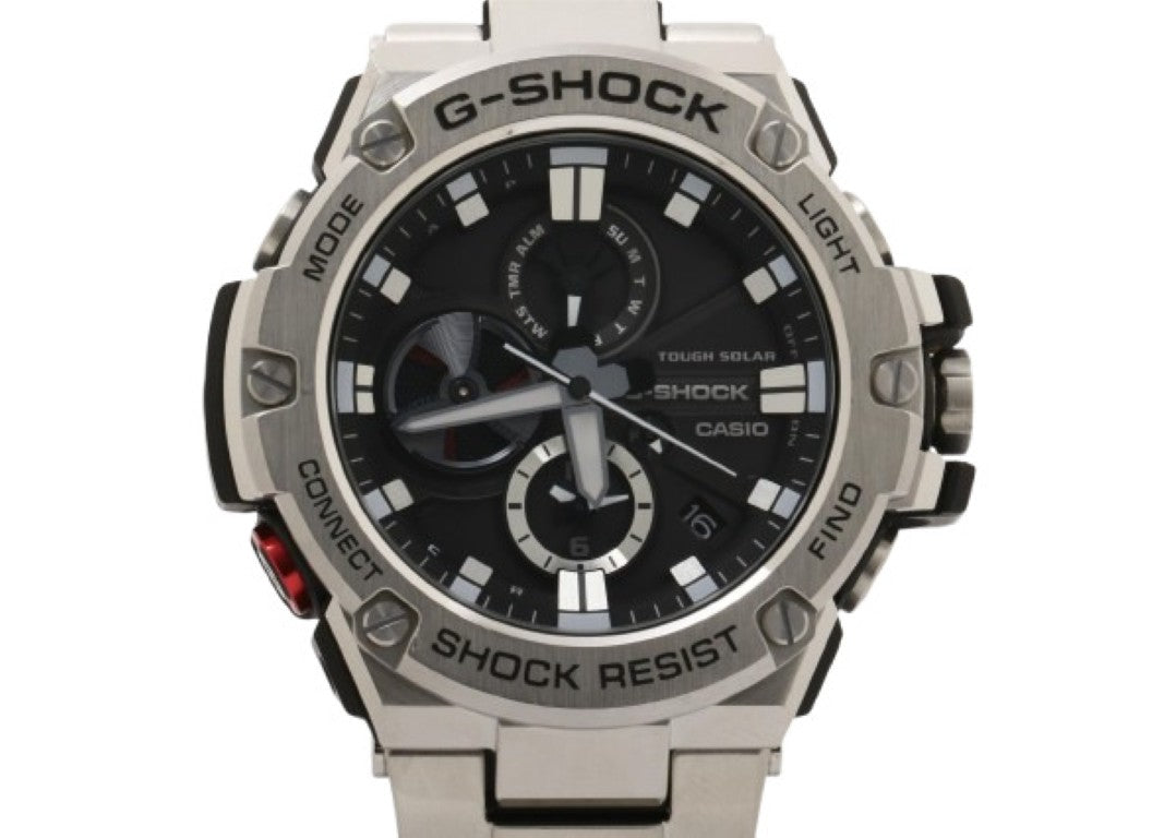 CASIO カシオ 腕時計 G-SHOCK G-STEEL GST-B100 Series GST-B100D-1AJF ブラック シルバー系 樹脂／ステンレススチール メンズ アナログ 美品