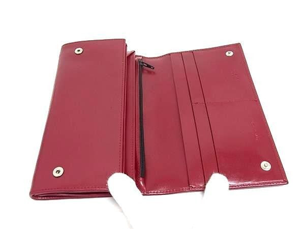 PRADA プラダ 長財布 M608X レッド系 レザー レディース 二つ折り 美品