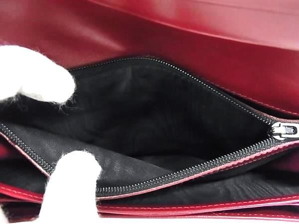PRADA プラダ 長財布 M608X レッド系 レザー レディース 二つ折り 美品