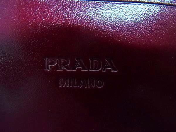 PRADA プラダ 長財布 M608X レッド系 レザー レディース 二つ折り 美品