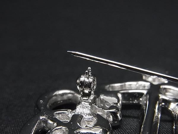 ChristianDior ディオール ブローチ シルバー系 メタル レディース ラインストーン 美品