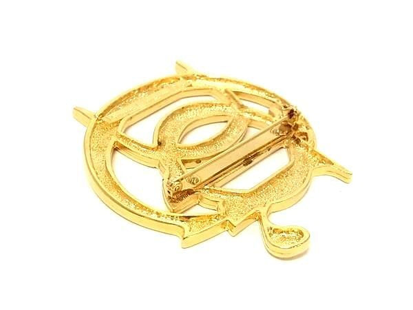 ChristianDior ディオール ブローチ ゴールド系 メタル レディース ロゴ 美品