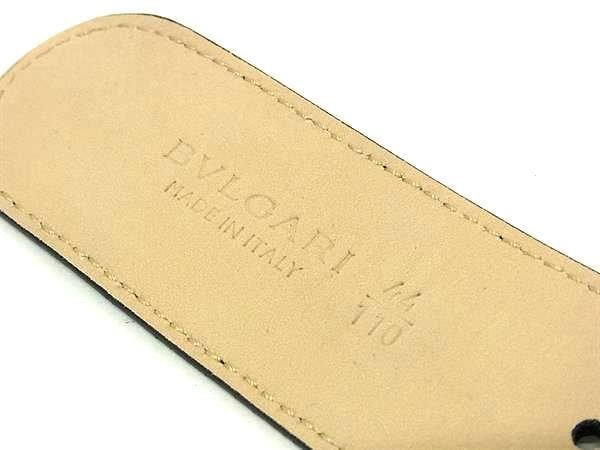 BVLGARI ブルガリ ベルト ブルガリブルガリ ブラック系 レザー ユニセックス サークルロゴ ゴールド金具 美品