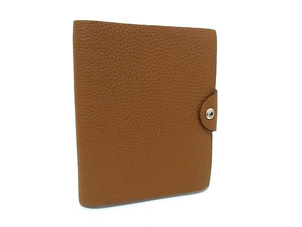 HERMES エルメス 手帳カバー ユリスPM ブラウン系 トゴ ユニセックス ステーショナリー シルバー金具 美品