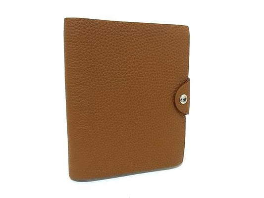 HERMES エルメス 手帳カバー ユリスPM ブラウン系 トゴ ユニセックス ステーショナリー シルバー金具 美品