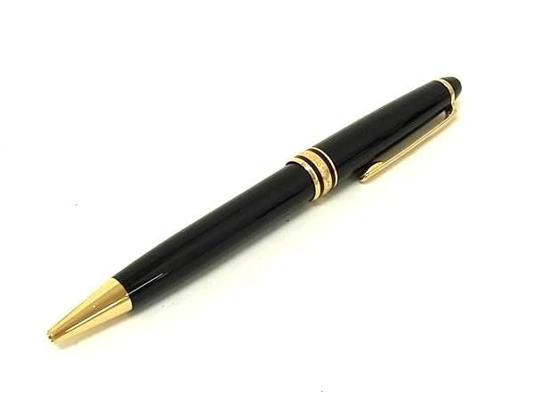 MONT BLANC モンブラン ボールペン マイスターシュテュック ブラック ゴールド系 レジン メンズ ツイスト式 美品