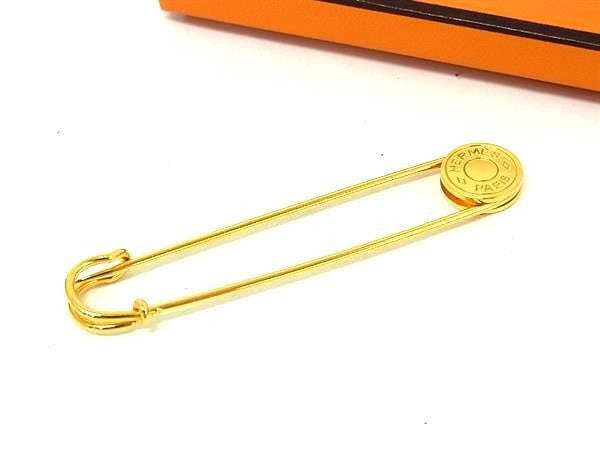 HERMES エルメス ブローチ セリエ ゴールド系 メタル レディース 美品