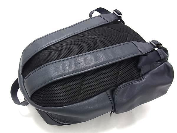 S.T.Dupont エステーデュポン リュック ネイビー系 レザー メンズ バックパック シルバー金具 美品