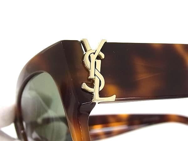 SAINT LAURENT サンローラン サングラス SL M95/F クリアブラウン系×レンズ クリアグリーン系 プラスチック ユニセックス べっ甲調 美品