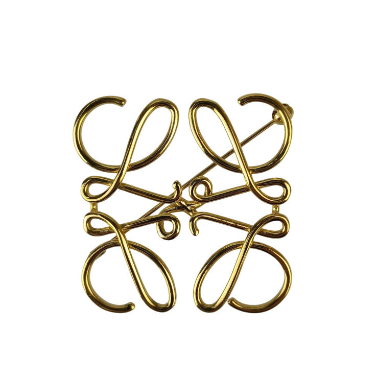 LOEWE ロエベ ブローチ ANAGRAM BROOCH アナグラム ブローチ ゴールド系 メタル ユニセックス 美品