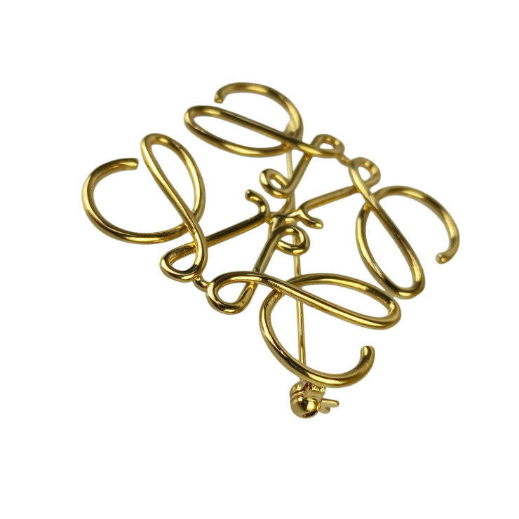 LOEWE ロエベ ブローチ ANAGRAM BROOCH アナグラム ブローチ ゴールド系 メタル ユニセックス 美品