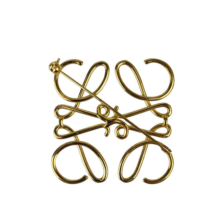 LOEWE ロエベ ブローチ ANAGRAM BROOCH アナグラム ブローチ ゴールド系 メタル ユニセックス 美品