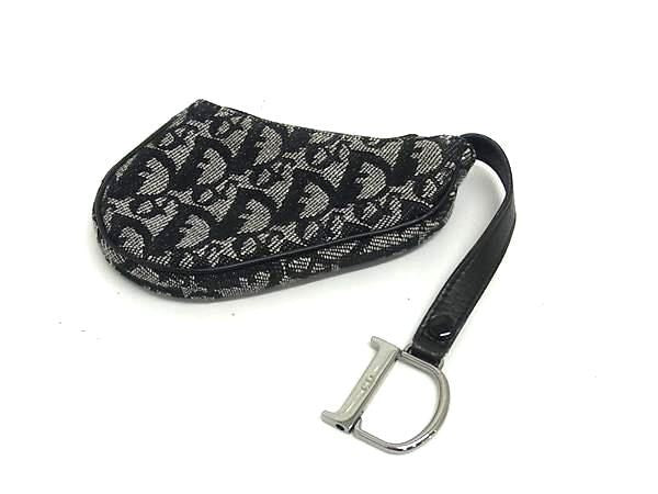 ChristianDior ディオール コインケース トロッター サドル ブラック系 キャンバス レディース 美品