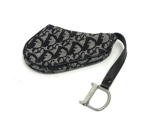 ChristianDior ディオール コインケース トロッター サドル ブラック系 キャンバス レディース 美品