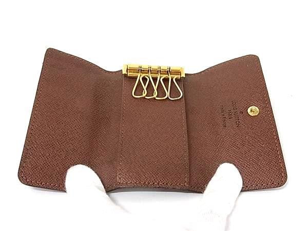 LOUIS VUITTON ルイヴィトン キーケース ミュルティクレ 4 M69517 ブラウン系 モノグラム ユニセックス 4連 ゴールド金具 美品
