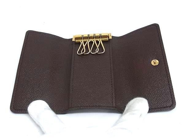 LOUIS VUITTON ルイヴィトン キーケース ミュルティクレ 4 N62631 エベヌ（ブラウン）系 ダミエ ユニセックス 4連 ゴールド金具 美品