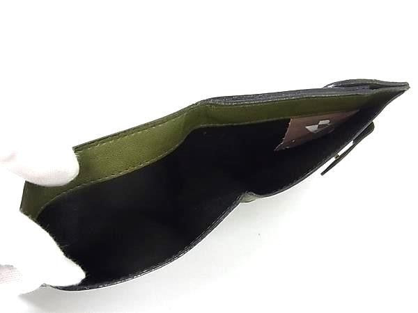 BOTTEGA VENETA ボッテガヴェネタ 二つ折り財布 イントレチャート カーキ系 レザー ユニセックス Wホック 美品
