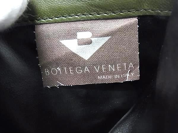 BOTTEGA VENETA ボッテガヴェネタ 二つ折り財布 イントレチャート カーキ系 レザー ユニセックス Wホック 美品
