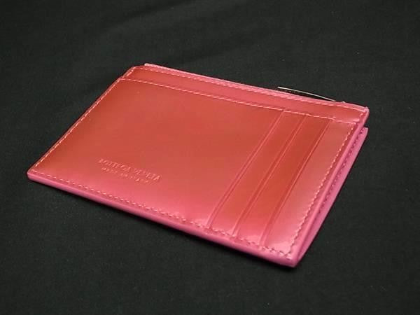 BOTTEGA VENETA ボッテガヴェネタ フラグメントケース カセット ジップ カードケース 765460 ピンク系 パテントレザー レディース コインケース 超美品