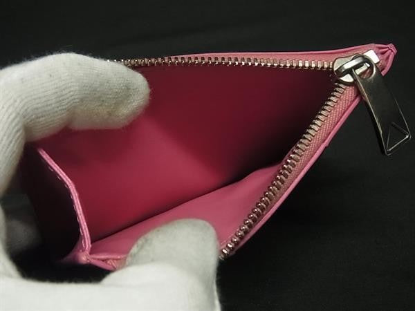 BOTTEGA VENETA ボッテガヴェネタ フラグメントケース カセット ジップ カードケース 765460 ピンク系 パテントレザー レディース コインケース 超美品