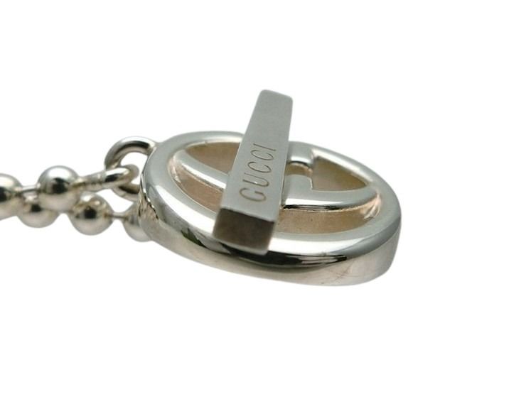 GUCCI グッチ ネックレス インターロッキングG ボールチェーン 216435 シルバー系 Ag925 ユニセックス チョーカー 美品