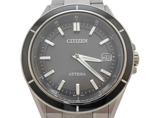 CITIZEN シチズン 時計 アテッサ CB3030-76E H128-001R701 ブラック シルバー系 チタン メンズ アナログ 美品