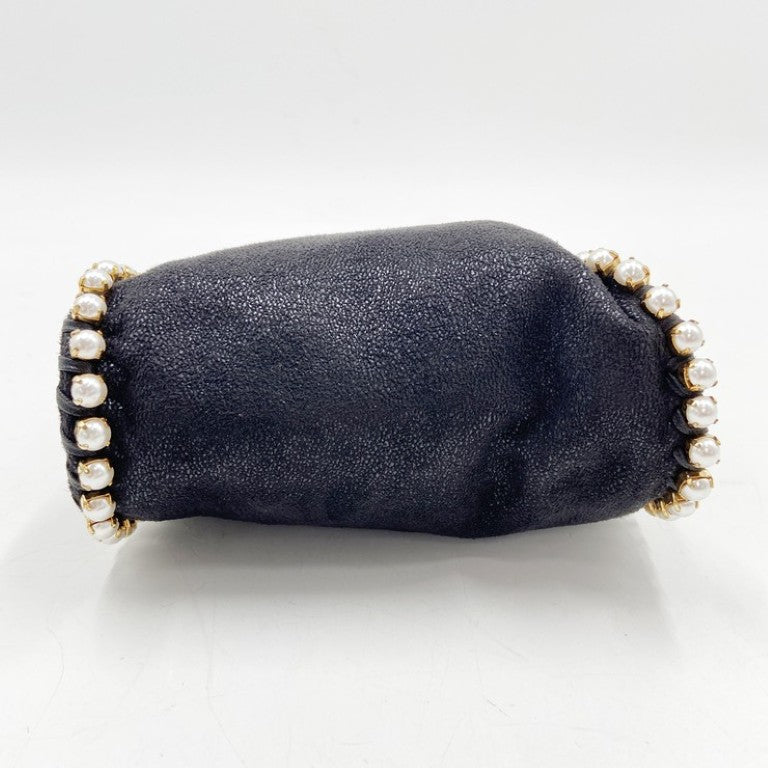 STELLA McCARTNEY ステラマッカートニー ハンドバッグ ファラベラ ブラック系 フェイクレザー レディース パール 2WAY ショルダーバッグ 美品