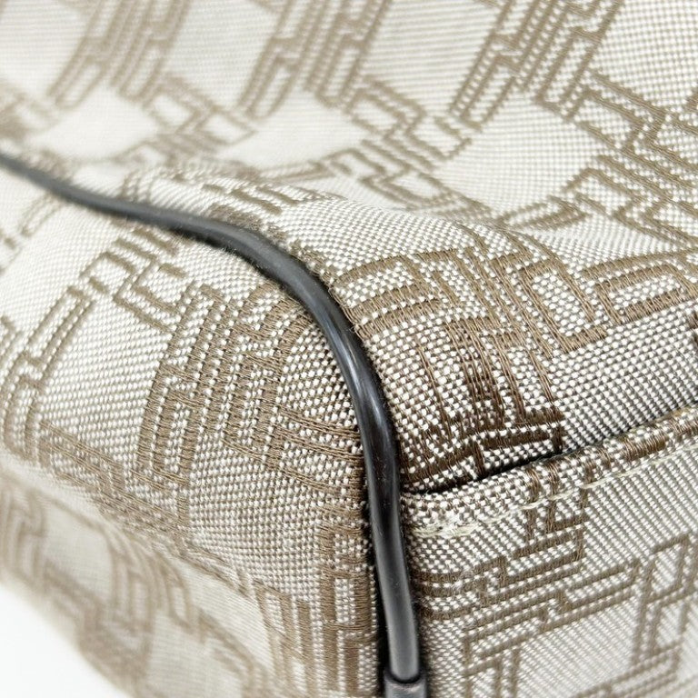 dunhill ダンヒル ビジネスバッグ ディーエイト ブラウン系 キャンバス×レザー メンズ 2WAY ハンドバッグ シルバー金具 美品