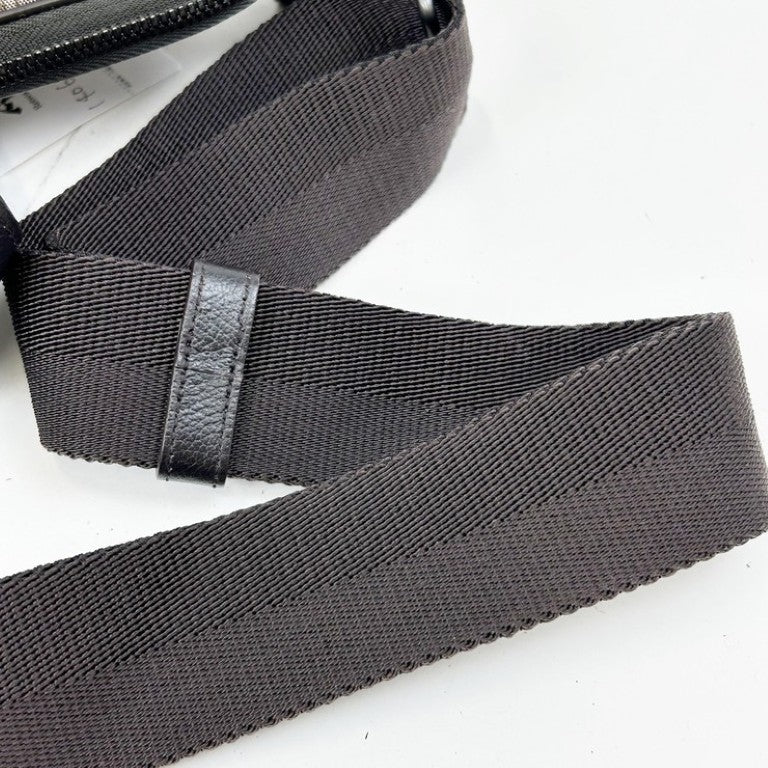 dunhill ダンヒル ビジネスバッグ ディーエイト ブラウン系 キャンバス×レザー メンズ 2WAY ハンドバッグ シルバー金具 美品