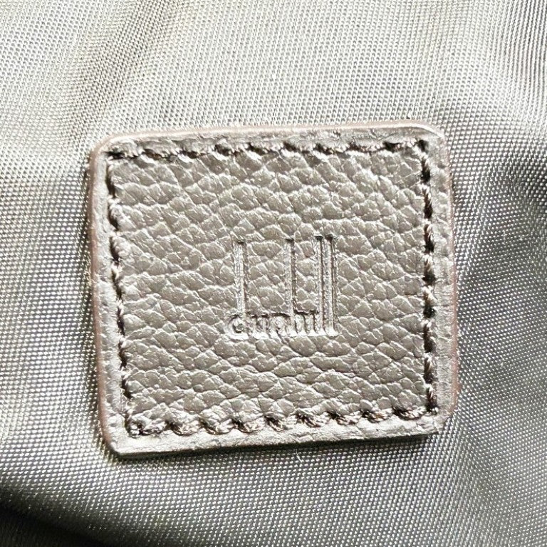 dunhill ダンヒル ビジネスバッグ ディーエイト ブラウン系 キャンバス×レザー メンズ 2WAY ハンドバッグ シルバー金具 美品