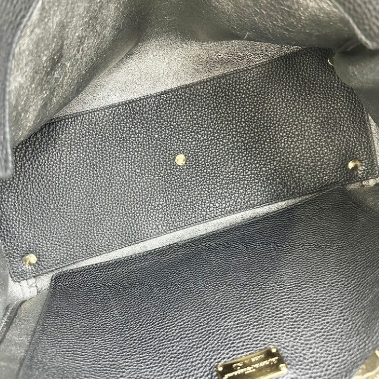Salvatore Ferragamo フェラガモ ショルダーバッグ ガンチーニ 21 F074 ブラック系 カーフ レディース トートバッグ ハンドバッグ ゴールド金具 美品