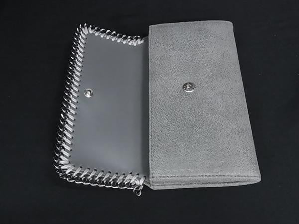 STELLA McCARTNEY ステラ マッカートニー 長財布 ファラベラ コンチネンタル ウォレット 430999 グレー系 シャギーディア ユニセックス シルバー金具 美品