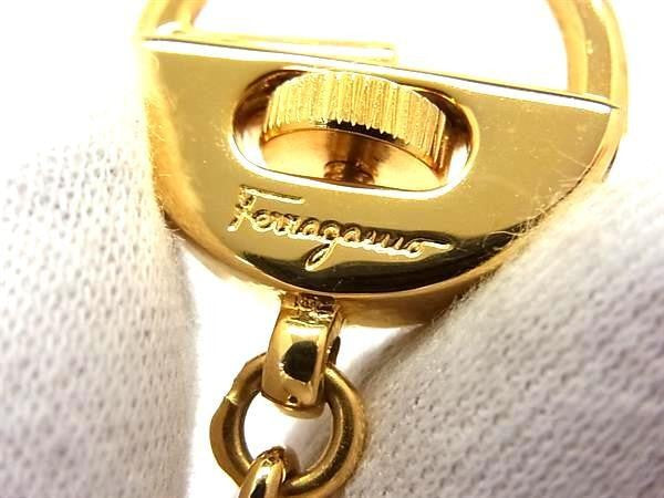 Salvatore Ferragamo フェラガモ キーホルダー ガンチーニ バッグモチーフ 22 5641 ブラウン系 カーフレザー レディース ゴールド金具 バッグチャーム 美品