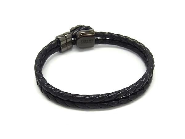 VERSACE ヴェルサーチェ ブレスレット ラ メドゥーサ レザー ブレスレット DG05579 ブラック系 メタル レザー ユニセックス 超美品